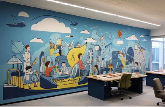 英山办公室墙绘的特点。
