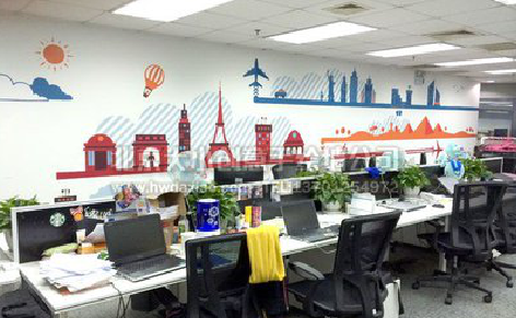 英山教你设计办公室墙绘的方法。