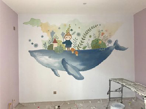 英山手绘墙的特点及优势。